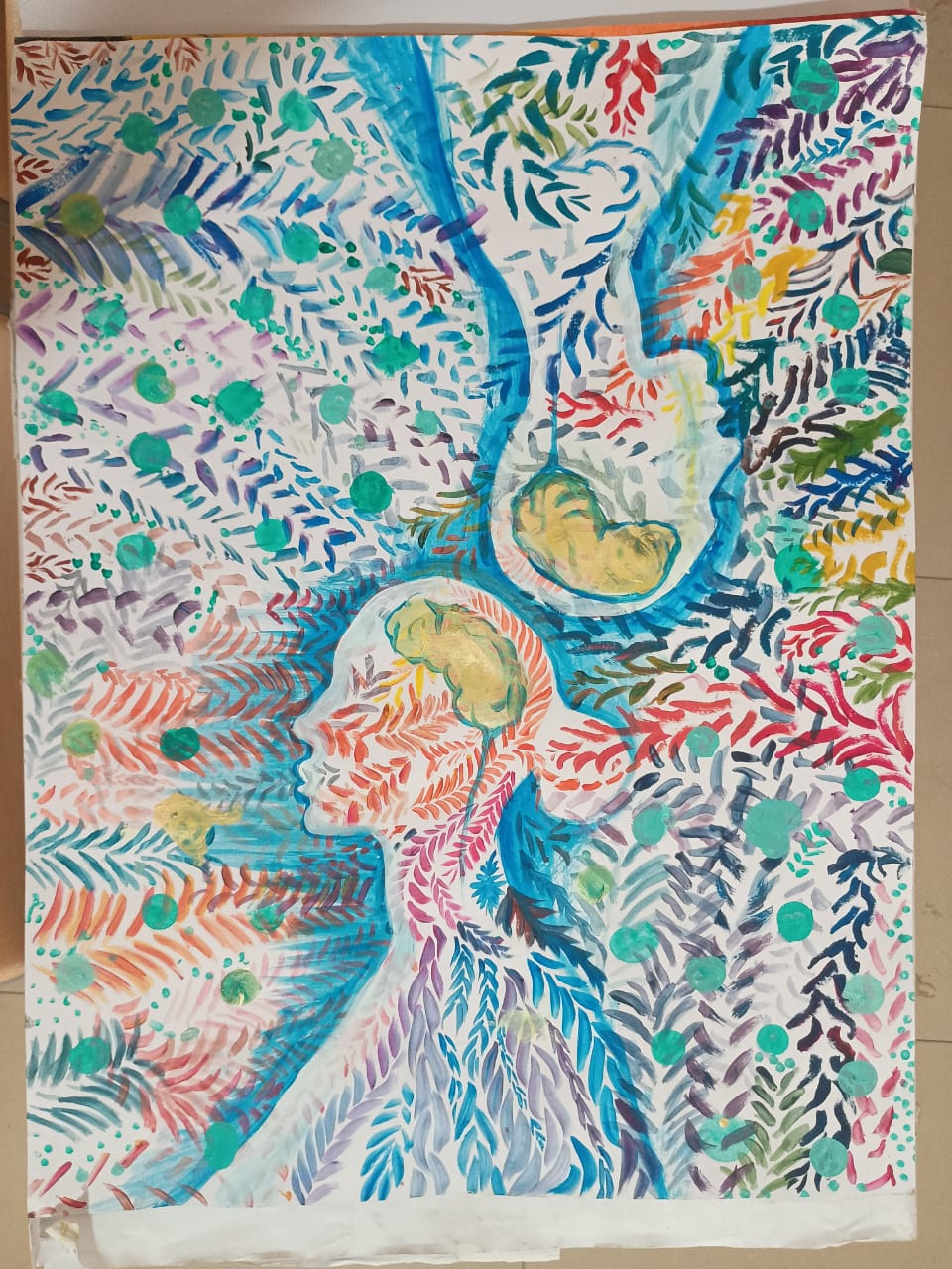 Peinture réalisée en atelier d'arts plastiques
